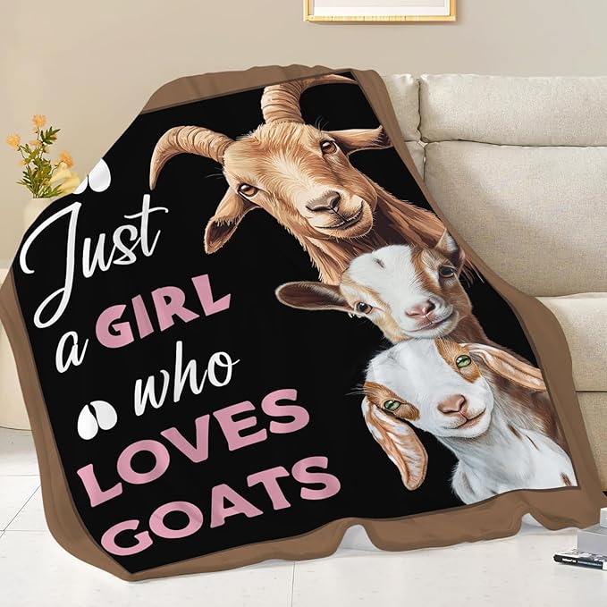 Goat Blanket for Girls Women Goats Gifts Lovers Throw Blankets Cozy Plush Fleece Animal Flannel Fuzzy for Couch Chair Bed 60"X50"