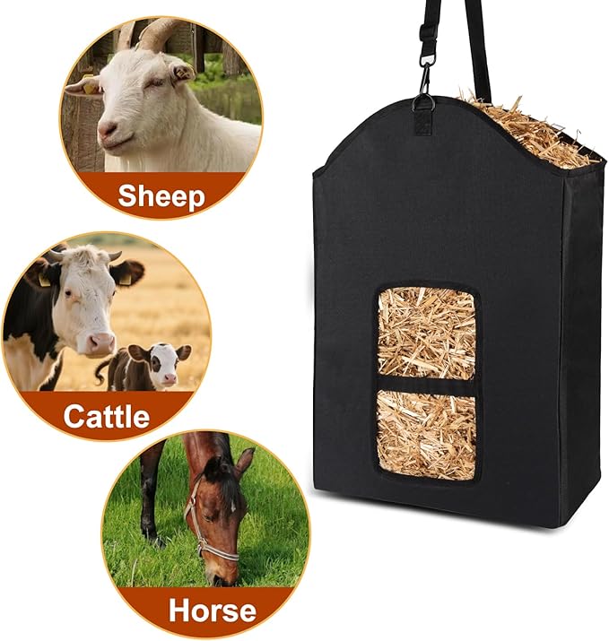 Hay Bag Goat Hay Feeder Durable, Easy to Hang, Suitable for Horses, Donkeys, Cows, Sheep, Etc