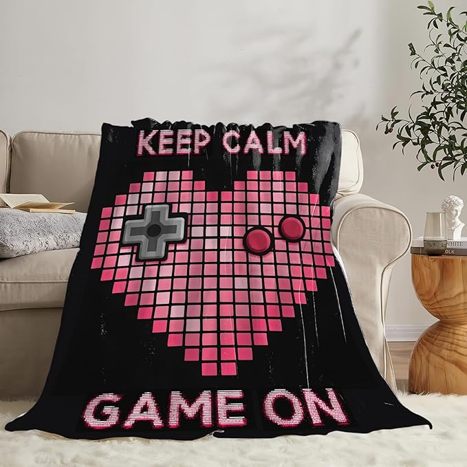 Gaming Blanket Gifts for Girls Boys Gamer Throw Blankets Cozy Plush Fleece Video Game Decor Flannel Fuzzy for Kids 60"X50"