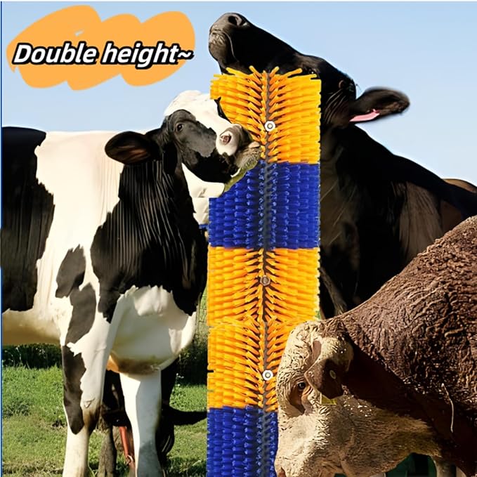 Livestock Scratching Brush, 2pcs Goat Scratching Post for Pig Dog Sheep,Durable Cow Brush can be Easily Mounted,Goat Horse Supplies for Livestock Self-Grooming,Protecting The Fence