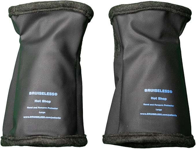 Bruiseless® Hot Shop Hand and Forearm Protector, Fire, Cut, and Puncture Resistant. Impact-Absorbing System