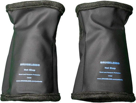 Bruiseless® Hot Shop Hand and Forearm Protector, Fire, Cut, and Puncture Resistant. Impact-Absorbing System