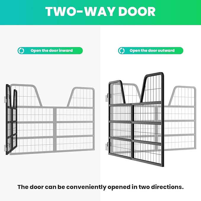48" W x 32" H Horse Stall Door, Essential Stall Guard System for Horses Featuring Heavy Duty Steel & Yoke Design, Two-Way Swing.