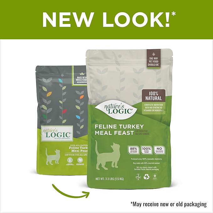 Nature's Logic Turkey Dry Cat Food (1 Pack), 3.3 lb
