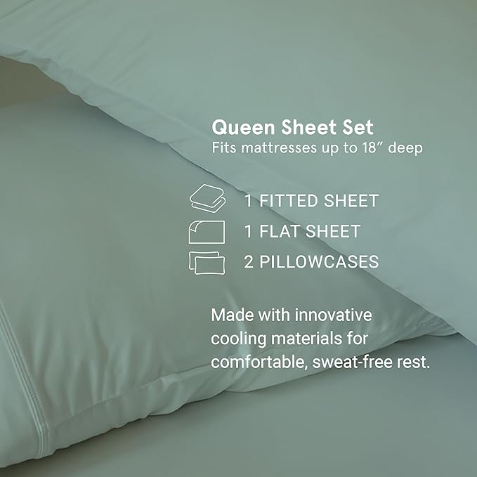 SHEEX - Original Performance Sheets Set (Queen) Royal Plum - Cooling Sheets - Moisture Wicking - 1 Flat Cooling Sheet, 1 Fitted Cooling Sheet, 2 Pillow Covers - Wrinkle Free - Sleep Aid
