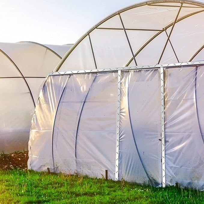 Spring Wire & Lock Channel - 30 Sets PVC Coated Spring Wire & Aluminum Alloy U-Channel Bundle with Nylon Gloves, 6.6 ft Farmer Greenhouse Frame Kit for Fix Poly Film Shade Cloth