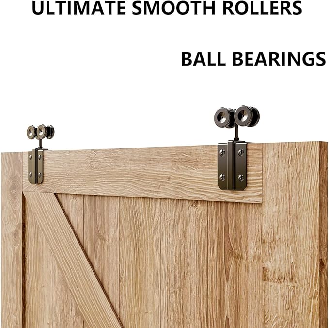 10FT Box Rail Hardware Heavy Duty Steel Sliding Barn Door Track, Wall Mount Kit, Fit Indoor and Exterior Door