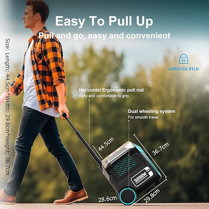 IEE 2048Wh Solar Generator,2400W Portable Power Station P2400 with LiFePO4 Batteries and 200W Solar Panel,1800W AC Charging,4 AC Outlets Up to 2400W for Home,Power Outages, Camping,and RVs