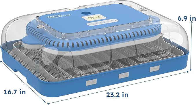 Egg Incubator for Hatching 70 Chicken, Duck, Quail & Goose Eggs – Automatic Egg Turner, Humidity & Temperature Control, Built-in LED Candler, Auto Water Refill, 360° Clear View Digital Poultry Hatcher