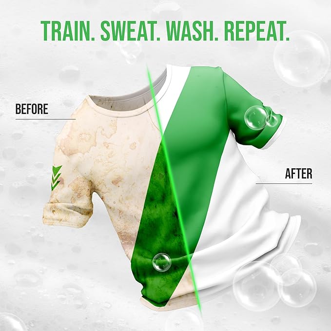 Rockin’ Green Active Wear Laundry Detergent - Unscented Laundry Detergent Powder & Odor Eliminator - Workout Clothes & Sportswear - Safe for Sensitive Skin - 90 Loads