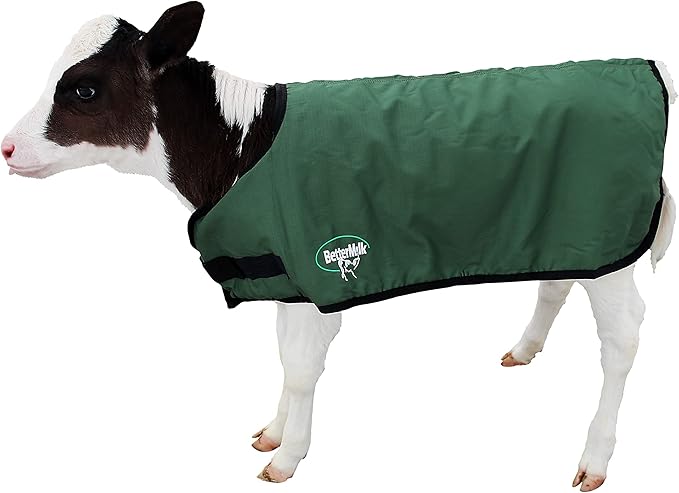Calf Coat, Warming Blanket for Calves and Livestock, Quilted Cattle Jacket Thats Water Resistant and Protects Animals in Winter and Cold Weather - Green, XL