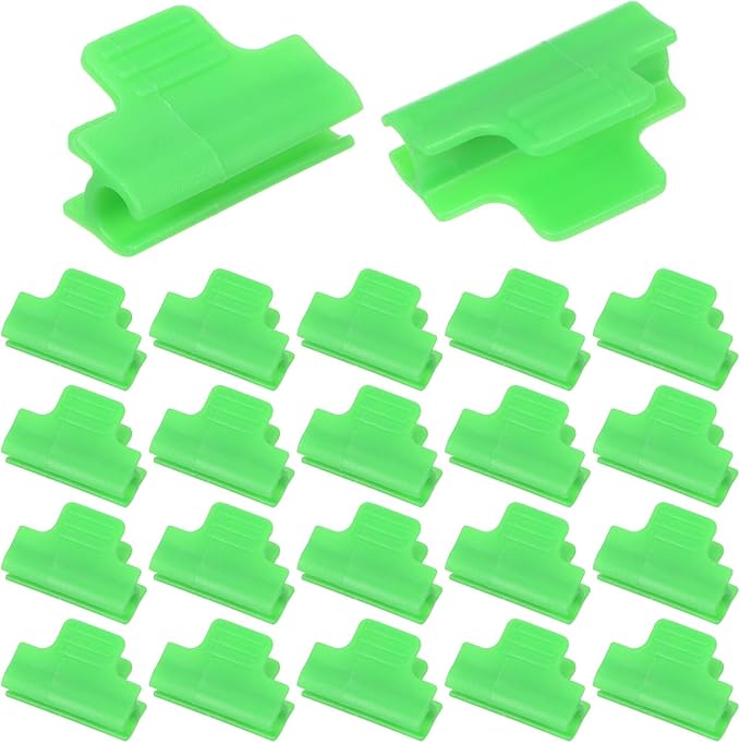 20-Pack Greenhouse Clamps for 5/16 Inch PVC Pipe, Greenhouse Film Clamps Shading Net Rod Clip for Garden Net/Row Cover/Greenhouse Plastic [Grass Green]