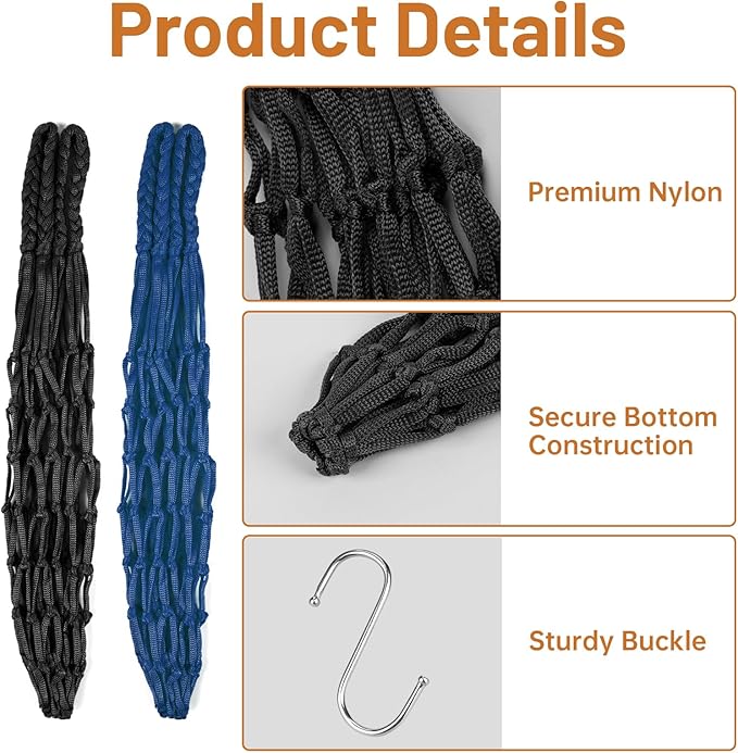 2 PCS Chicken Vegetable Hanging Feeder, Reusable Chicken Treat Holder, Poultry Feeding Tool with Hooks, for Chicken Duck (Black and Blue)