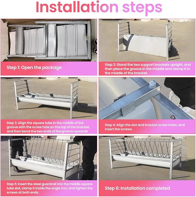 92 Gallon Goat Hay Feeder, 33.4" Height 60" Length Goat Feeder, Hay Rack Galvanized Steel Hay and Grain in One, Ease of Assembly, Hand-Powered Feeding Station for Goats, Sheep, Horses, Silver