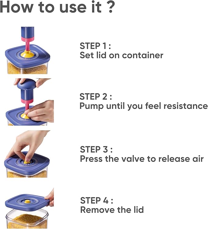 CAROTE Food Storage Containers with Lids, 21 PCS Air Tight Plastic Food Containers with Date Tracking Dial, BPA Free Durable Canisters Sets for the Kitchen/Pantry/Dry Food/Cereal/Suger, Blue