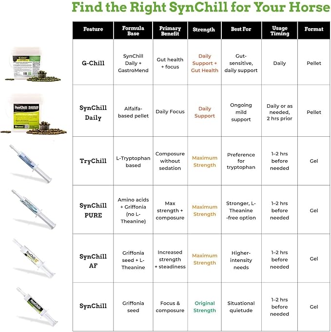 SynNutra Equine SynChill Pure 5-Pack – Non-Sedative Disposition Support for Horses – Plant-Based, L-Theanine-Free Formula for Calm, Confident Performance – 100% Natural & Competition Safe