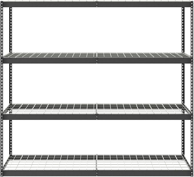SafeRacks Garage Shelving - Storage Rack That Holds 500 Pounds Per Shelf - All Steel Shelves for Storage - Easy to Assemble Shelving Storage, Garage Shelf, Hammertone (24" x 92" x 84")