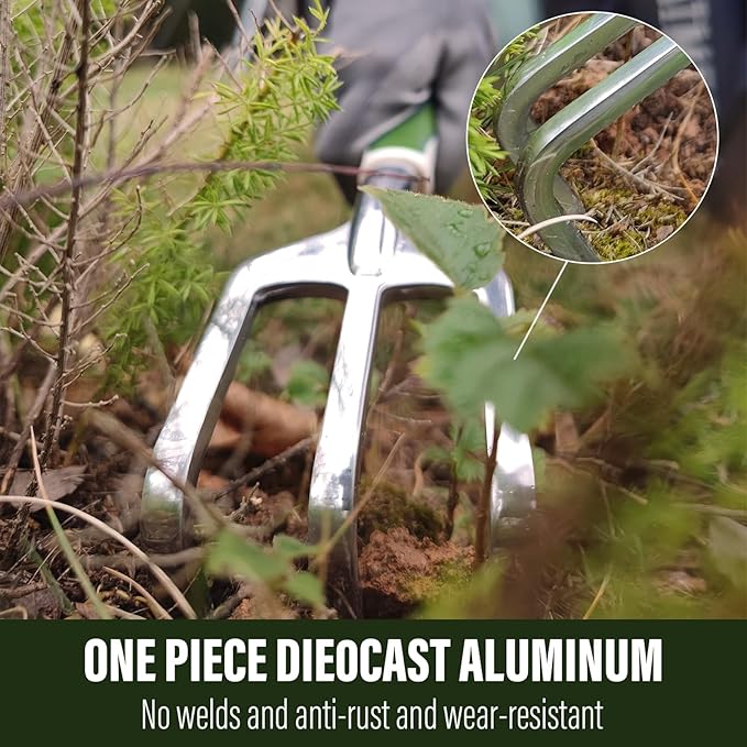 Aimerla Gardening Tools Set of 9 Heavy Duty Garden Tools with Non-Slip Rubber Grip with Large Garden Bag for Tools Durable Hand Tools for Gardening, Weeding,Gardening Gifts for Women,Men (Dark Green)