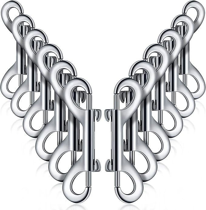 BBTO 12 Pieces Double Ended Bolt Snaps Hook Zinc Alloy Double Trigger Clips Home Pet Accessory for Linking Dog Leash Collar Leash Key Chain Horse Tack Pet Sling Feed Buckets (3.5 Inch)
