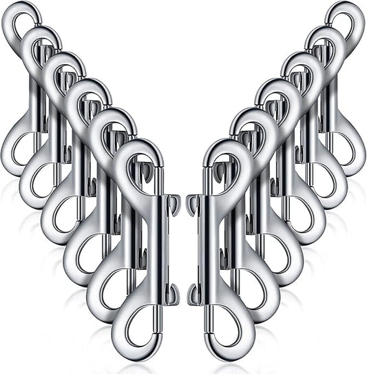 BBTO 12 Pieces Double Ended Bolt Snaps Hook Zinc Alloy Double Trigger Clips Home Pet Accessory for Linking Dog Leash Collar Leash Key Chain Horse Tack Pet Sling Feed Buckets (3.5 Inch)
