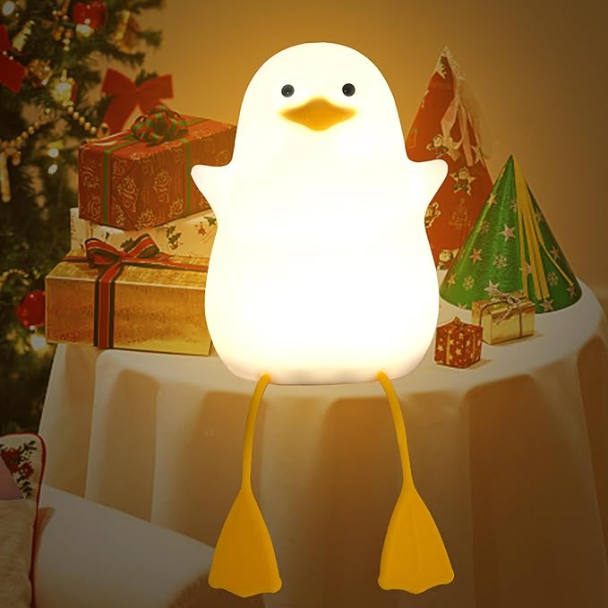 Duck Night Light, Silicone Duck Lamp, Cute Bedside Duck Goose Funny Nightlight with Dimmer and Timer for Room Decor, Duck Gifts for Girls,Boys, Women, Little Ones- Duck