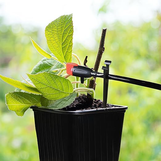 100 Pieces Drip Irrigation Support Stakes for 1/4 Inch Drip Tubing, 1/4" Tubing Hold Stakes Tool for Irrigation System Hose & Emitter Support for Vegetable Flower Beds Lawn Supplies