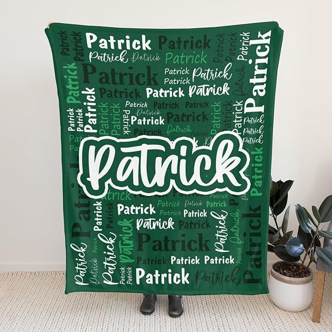 Custom Blanket with Name Personalized Blankets for Kids Adult Boys Girls Flannel Monogrammed Customized Blankets Throw (40''x50'')