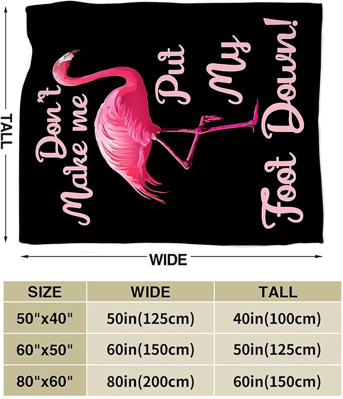 Flamingo Blanket Gifts for Girls Boys Soft Warm Plush Funny Pink Flamingo Animal Throw Blanket Flannel Fleece Fuzzy Blankets for Kids Lovers Bed Couch Living Room Decor 60"X50"
