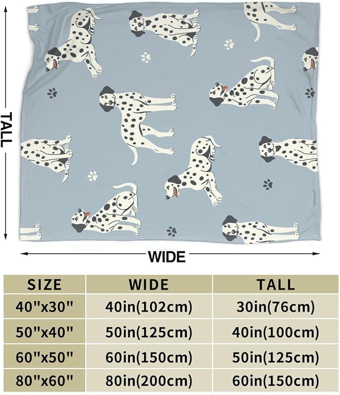 Dalmatian Blanket Super Cozy Soft Dalmatian Throw Blanket Warm Plush Fluffy Spotted Dog Stuff Gifts for Women Girls Fleece Flannel Gift Blankets for Kids Adults 60"X50"