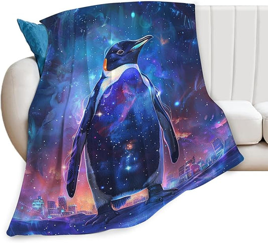 Tijuboni Penguin Throw Blanket Penguin Gifts for Girls Boys Women Men Kids Adults Soft Flannel Fleece Blanket for Couch Sofa Bed Home Decor 60"x80"