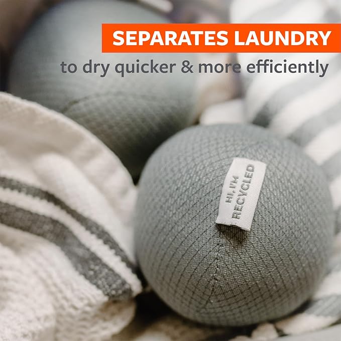 Full Circle Loads of Fun Anti-Static Dryer Balls, Set of 3 – Quiet, Scent-Free and Hypoallergenic Reusable Fabric Softener Laundry Balls – Non Toxic and Vegan, Gray 3 Count