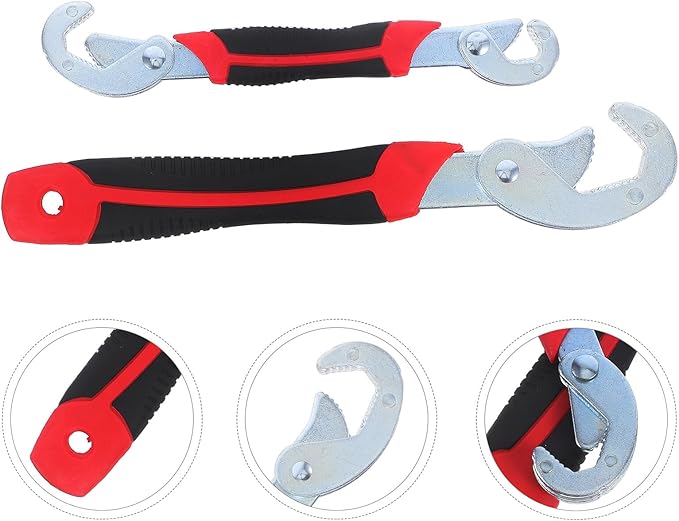 2Pcs Portable Multifunction Hand Tool Quick Opening Adjustable Pipe Wrench with Comfortable Ergonomic Handle for Home and Professional Plumbing Heavy Duty Water Pipe Repair
