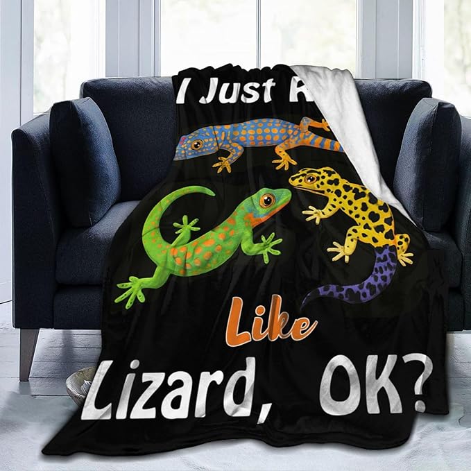 Lizard Blanket Gifts for Girls Boys Reptiles Lovers Throw Blankets Cozy Plush Fleece Lizards Decor Flannel Fuzzy for Kids Women Men 80"X60"