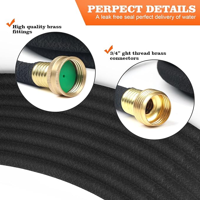 Soaker Hose 150 FT for Garden with 1/2" Diameter Irrigation Hose Save 70% of Water Solid Brass Interface Eminently Suitable for Lawn and Garden Bed Cover