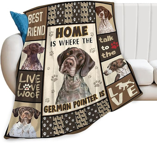 Tijuboni German Shorthaired Pointer Throw Blanket Dog Gifts for Girls Boys Women Men Kids Adults Soft Flannel Fleece Blanket for Couch Sofa Bed Home Decor 50"x60"
