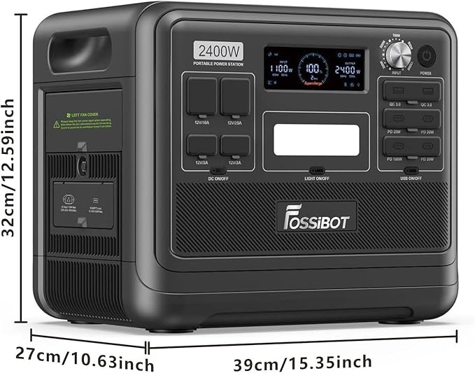 FOSSiBOT F2400 Portable Power Station 2400W, 2048Wh LiFePO4 Battery Solar Generator, 2H Fast Charging for Home Backup, Outdoor Camping, RV, Emergency F2400 Pro