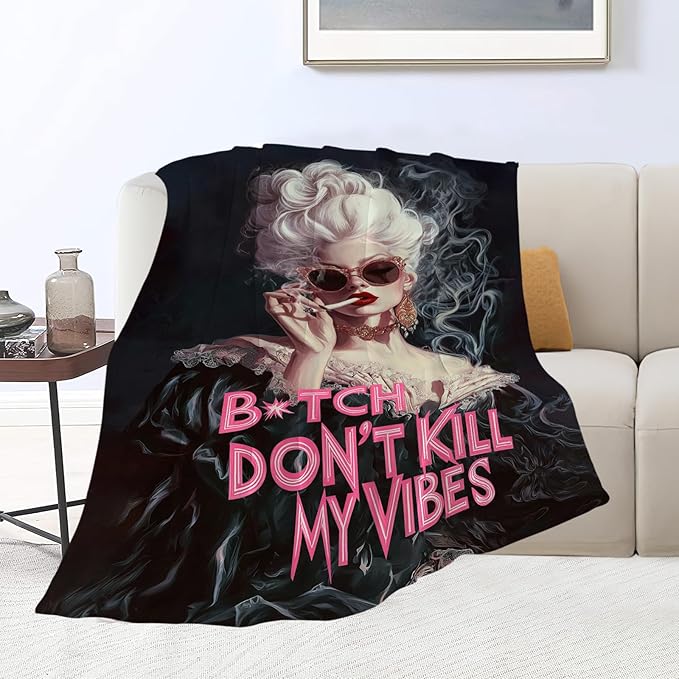 Vintage Woman Blanket Fashion Women Throw Blankets Gifts for Girls Boys Kids Soft Cozy Fleece Plush for Couch Sofa Bed 50"x40"