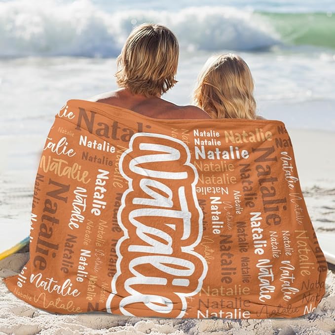 Custom Blanket with Name Personalized Blankets for Kids Adult Boys Girls Flannel Monogrammed Customized Blankets Throw (30''x40'')