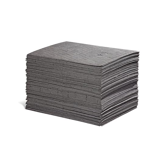 PIG Premium Absorbent Mat Pads | 100 Oil Absorbent Pads | The Original PIG Mat | 15" x 20" Oil Pads | Each Pad Absorbs 28 oz | Total Absorbency is 22 Gallons | 100-Count | MAT203
