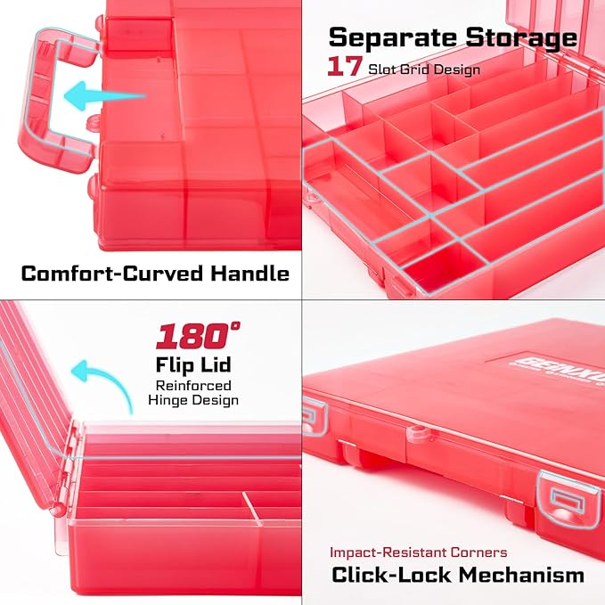 98Pieces 1”/2” Impact Screwdriver Bits Set, Magnetic S2 Steel (Phillips/Slotted/Square/Torx/Hex/Security Torx) Driver Bits Tips,Impact Bit Holder and Nut Driver with Red Storage Box Case