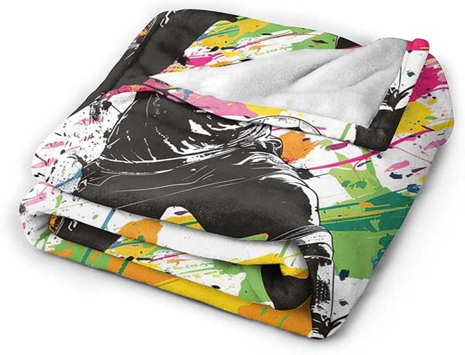 Soccer Blanket Gifts for Boys Teens Man Soft Warm Plush Banksy Soccer Sports Throw Blanket Flannel Fleece Fuzzy Stuff Blanket for Bed Couch Living Room Decor 60"X50"