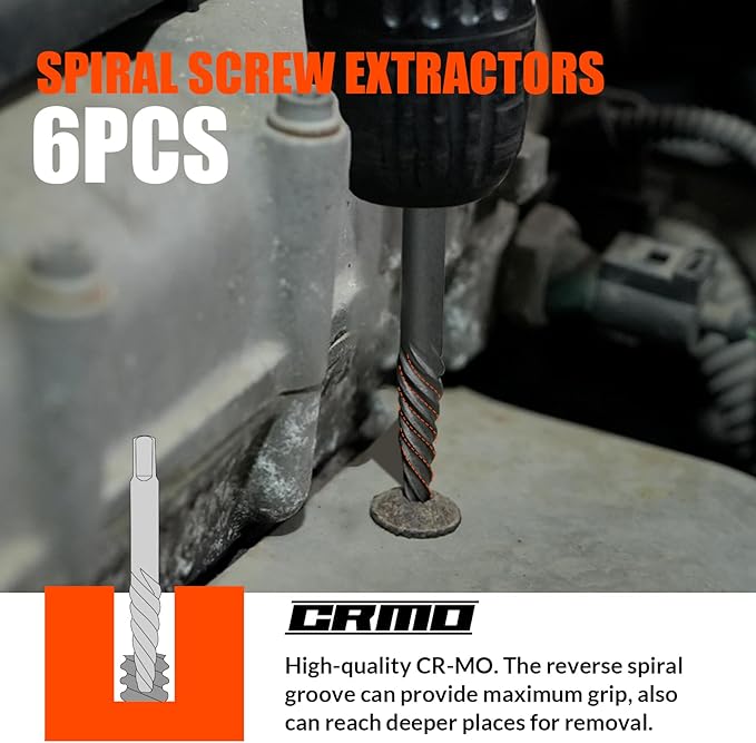 35 Pcs Screw Extractor and Left Hand Drill Bits Set, Easy Out Screw Extractor Kit with HSS Steel Reverse Drill Bit for Broken Nuts, Stripped Bolts Remove