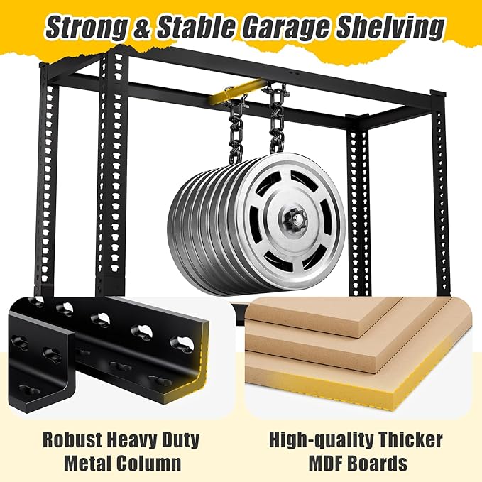 71" H x 35.5" W x 16" D 5-Tier Metal Storage Shelves: Heavy Duty Garage Shelving Adjustable Shelves for Storage - Black Utility Rack Shelf for Pantry, Warehouse, Office, Kitchen, 3PCS