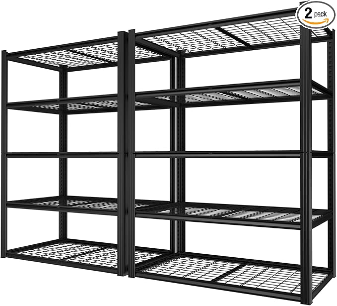 ROOMTEC 48" W Garage Shelving Heavy Duty,2800LBS Storage Shelves,5-Tier Adjustable Metal Shelving Utility Shelf Rack Garage Storage Organize for Storage Industrial, Warehouse, Basement