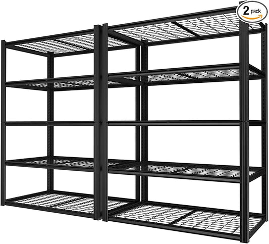 ROOMTEC 48" W Garage Shelving Heavy Duty,2800LBS Storage Shelves,5-Tier Adjustable Metal Shelving Utility Shelf Rack Garage Storage Organize for Storage Industrial, Warehouse, Basement