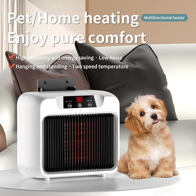 Pet House Heater For Outdoor And Indoor Use, Safe Powered Heater For Dog House, Chicken-Coop And Rabbit-Hutch, Wall-mounted Design With Overheat Protection & Anti-Chew Cord