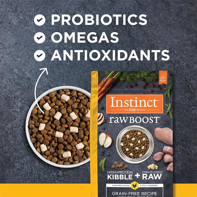 Instinct Raw Boost, Natural Dry Dog Food with Freeze Dried Pieces, High Protein, Grain Free Recipe - Real Chicken, 3.5 lb. Bag
