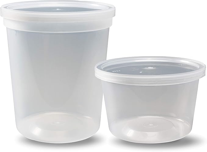 DuraHome Deli Containers with Lids for Food Storage Leakproof - 60 Sets BPA-Free Plastic Microwaveable Clear Food Storage Container Premium Quality, Freezer & Dishwasher Safe (16 oz & 32 oz - Bulk)