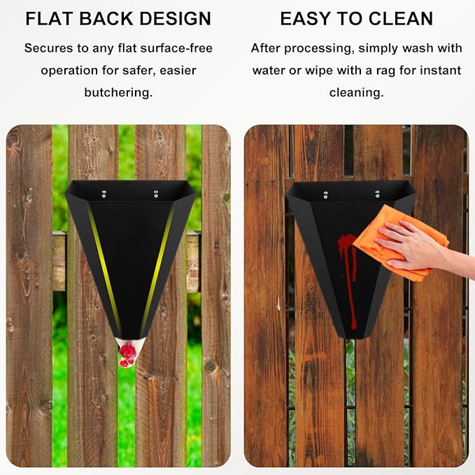 Medium Size Chicken Cone, Metal Poultry Restraining Cone for Butchering Chickens, Layers, Broilers, Roasters & Small Turkeys (Up to 8 lbs), Flat-Back Design Poultry Killing Cone, Easy to Clean, 2-Pack