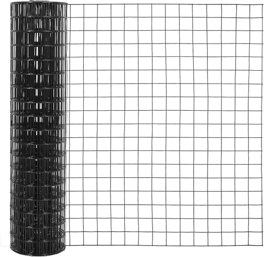 Wire Mesh Fence Roll 36inx50ft, 2inchx2inch 16GA Galvanized Steel Poultry Netting, Vinyl Coating Metal Wire Hardware Cloth Fence for Garden Yard Animals Plants Protection, Farm Fencing, Black